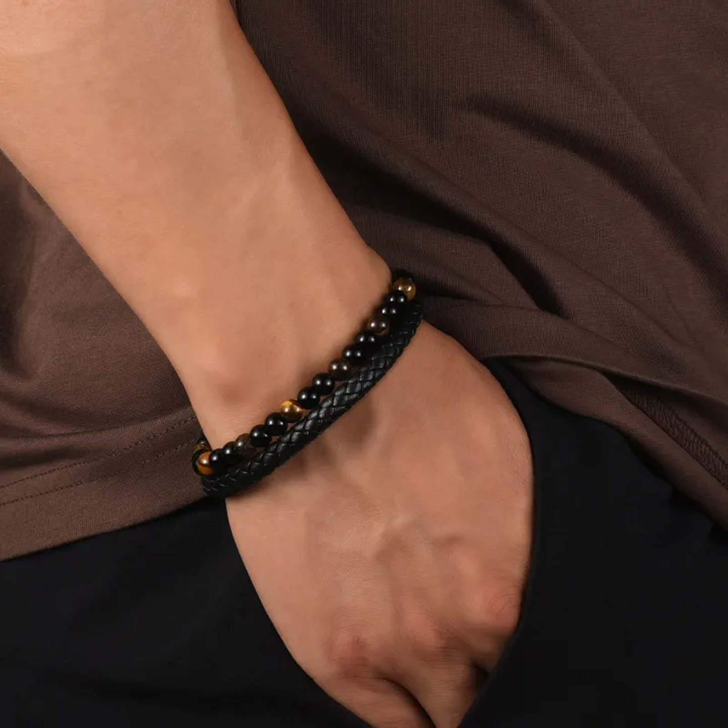 Bracelet Œil de Tigre du Bouclier du Fils