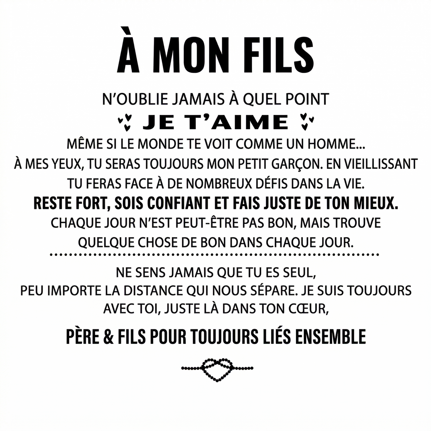 Bracelet gravé « À mon fils »