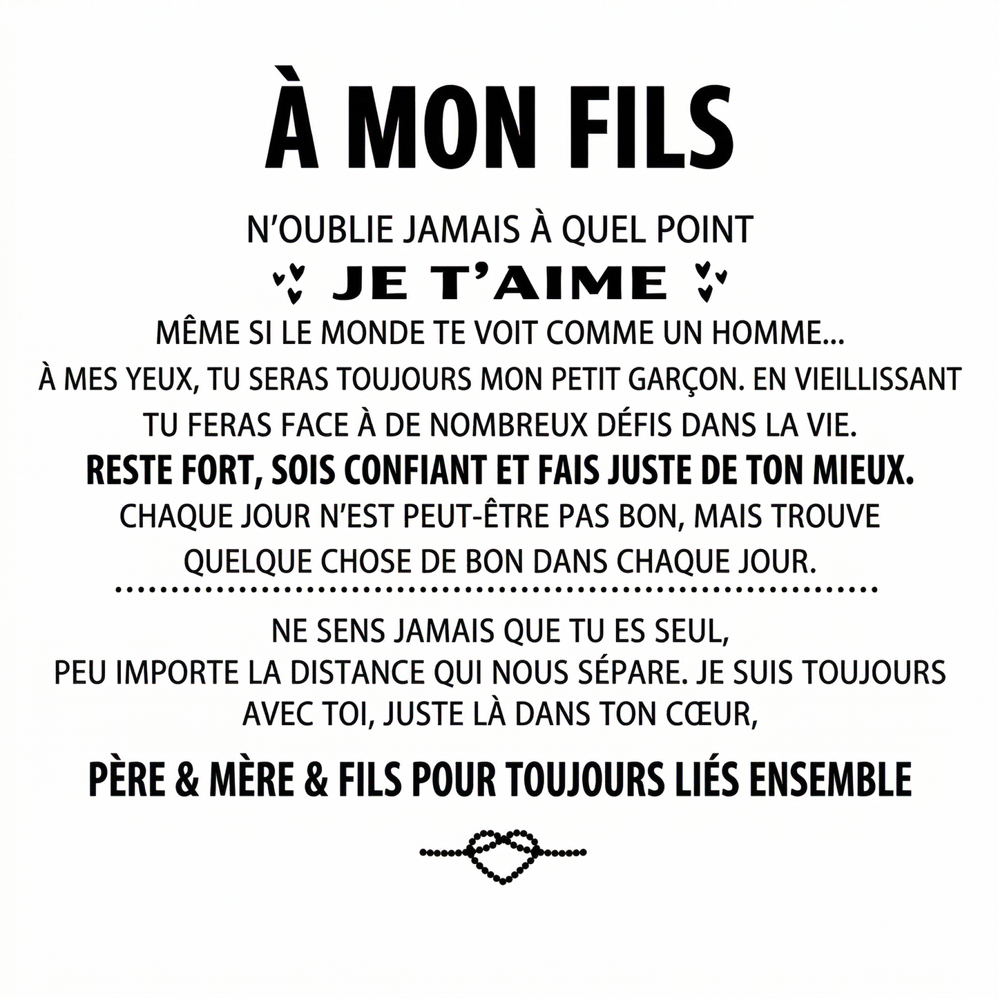 Bracelet gravé « À mon fils »