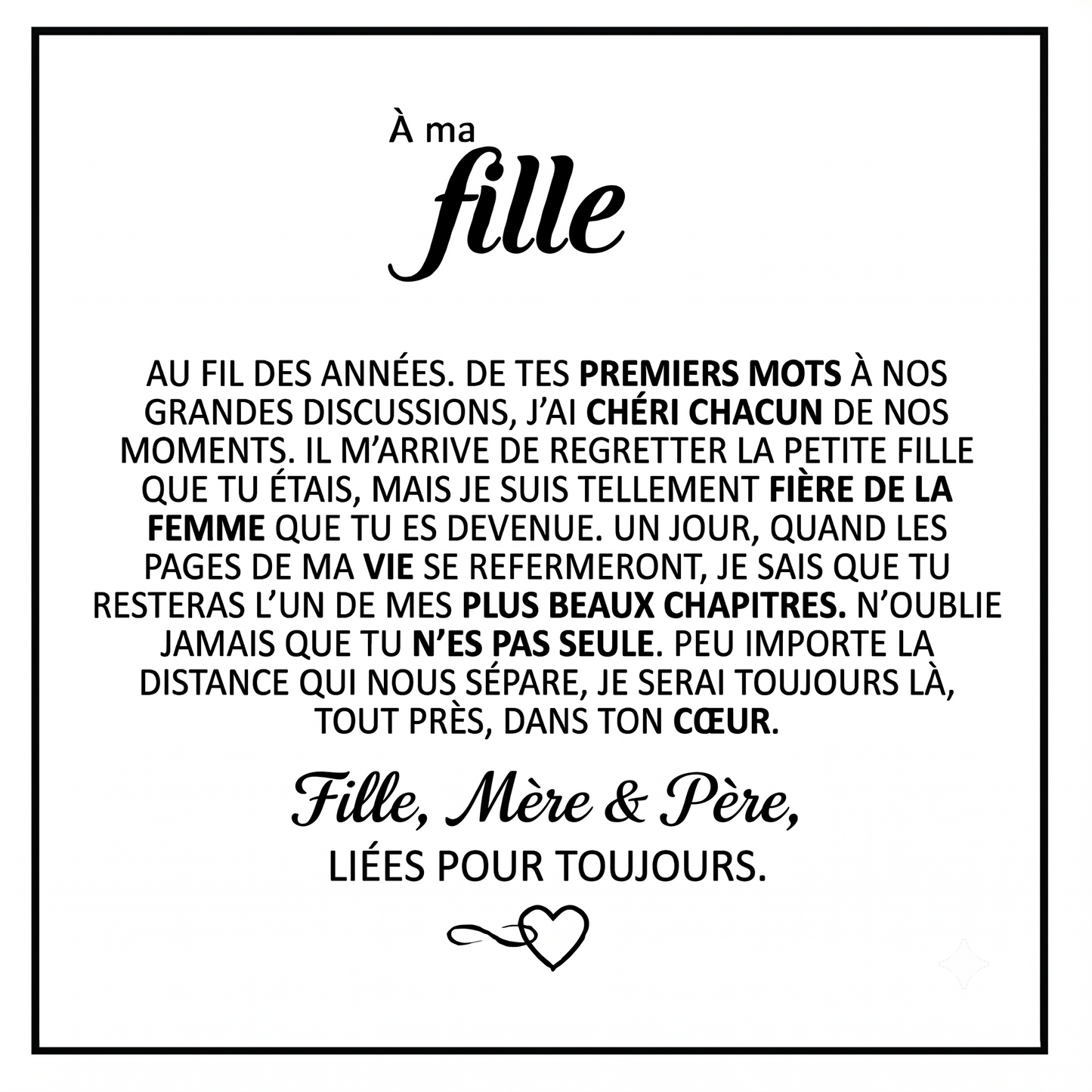 Bracelet « À ma fille » – À jamais unies