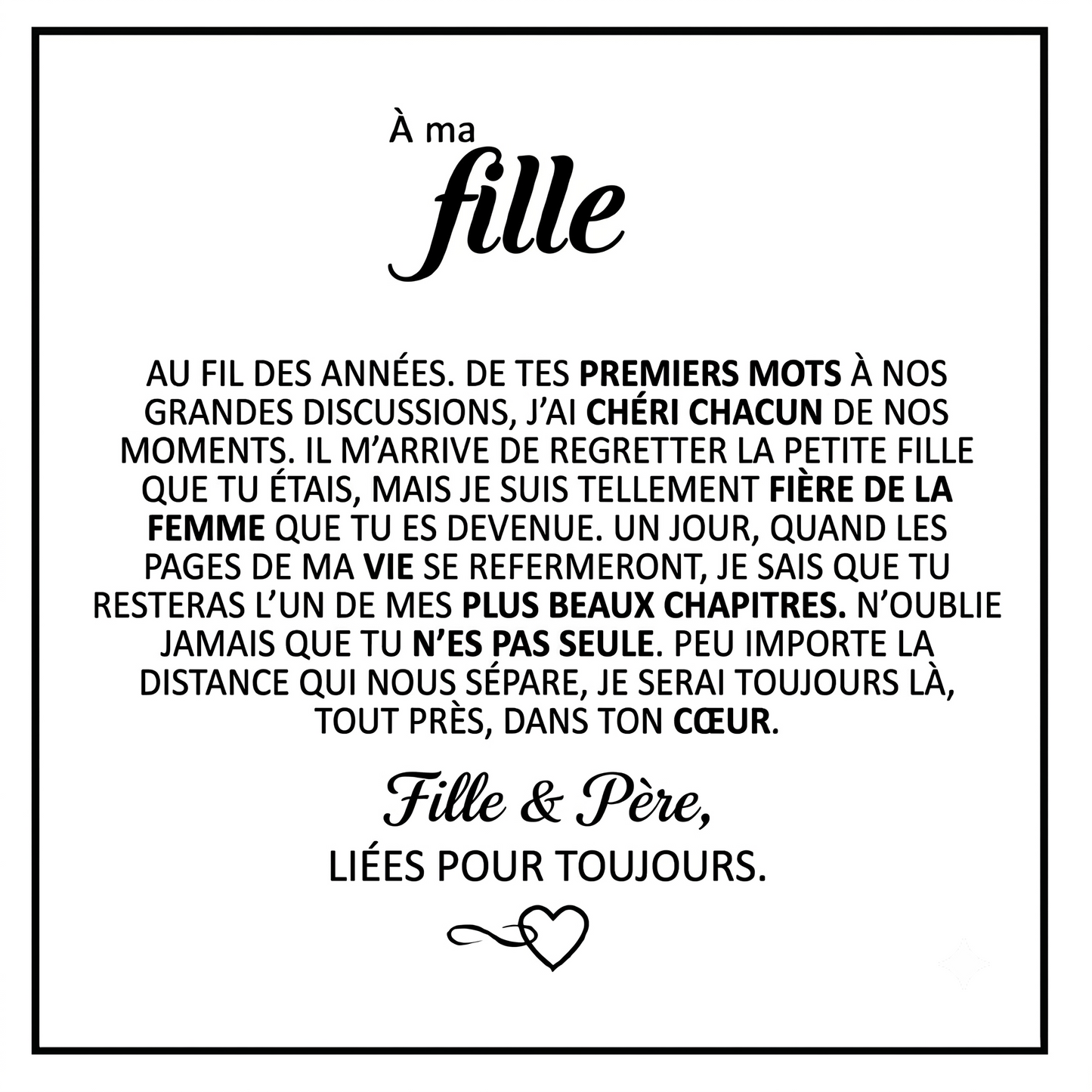 Bracelet « À ma fille » – À jamais unies
