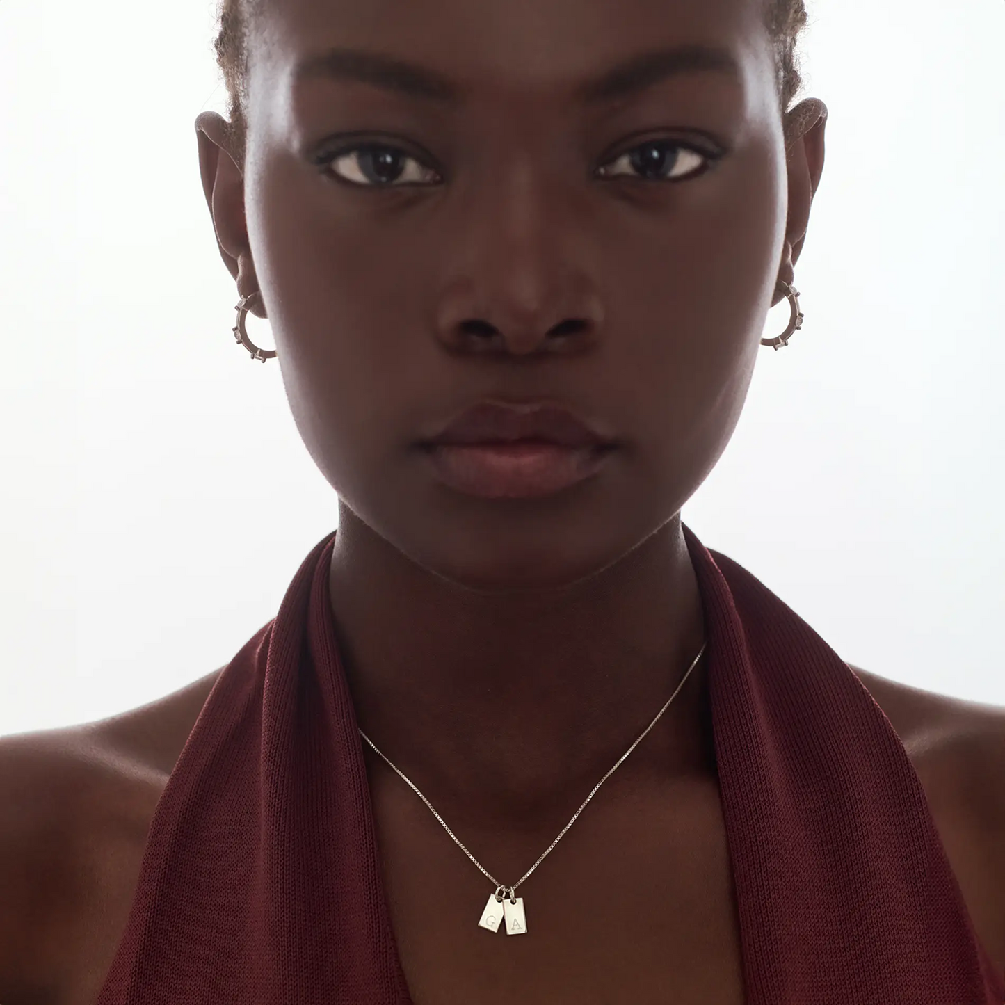 Collier avec initiales gravées Willow