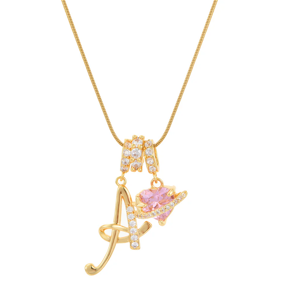 Collier Cœur avec Pierre de Naissance et Initiale