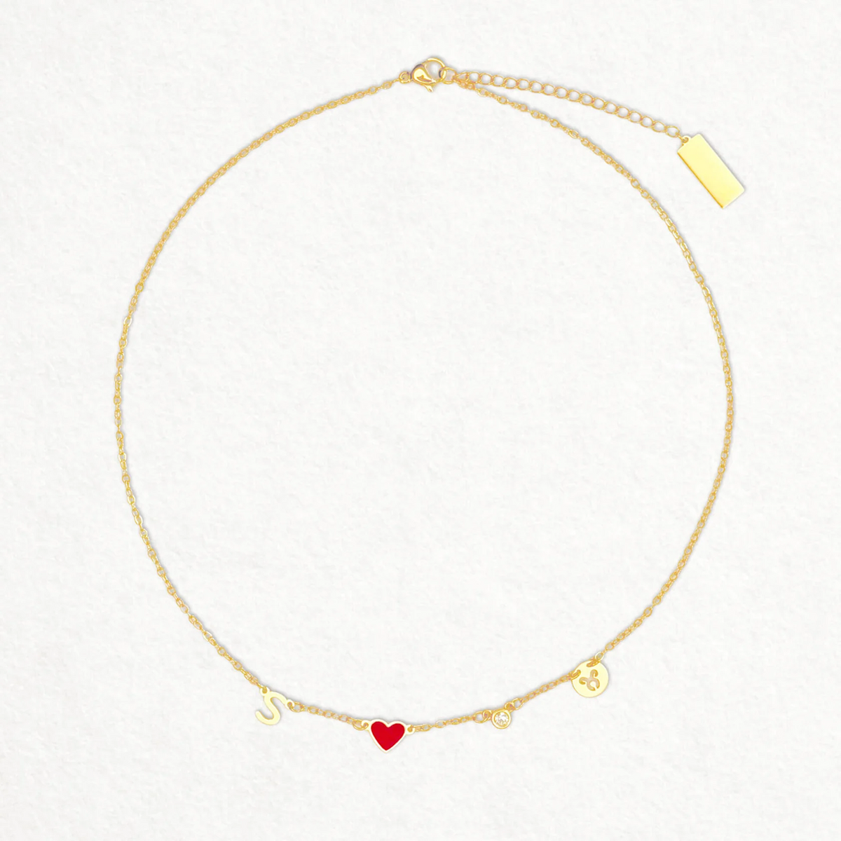 Collier Cœur Initiale Zodiaque & Pierre de Naissance